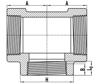 F304 Stainless Steel High Pressure Fittings Forged Threaded THD Straight Tee 0