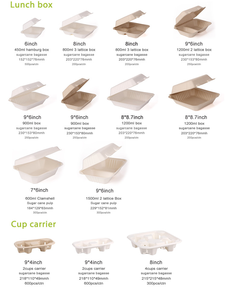 Disposable Food Grade Takeout Drinkware Sugarcane Bagasse Pulp Cup With Lid For Drink Coffee