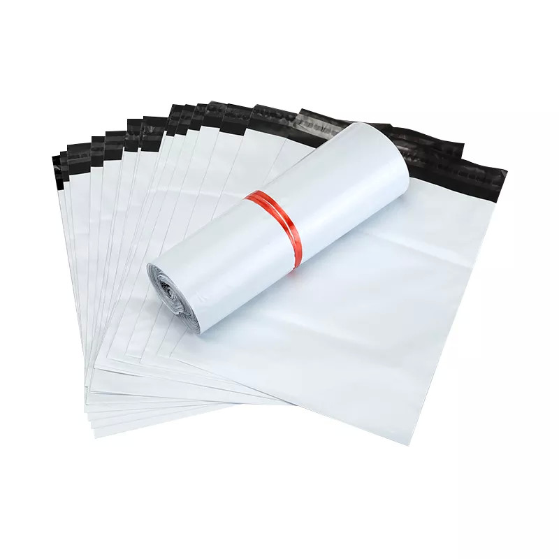 Custom Printed Recycled Envelope Polymailer Bag White Black For Express Courier Shipping