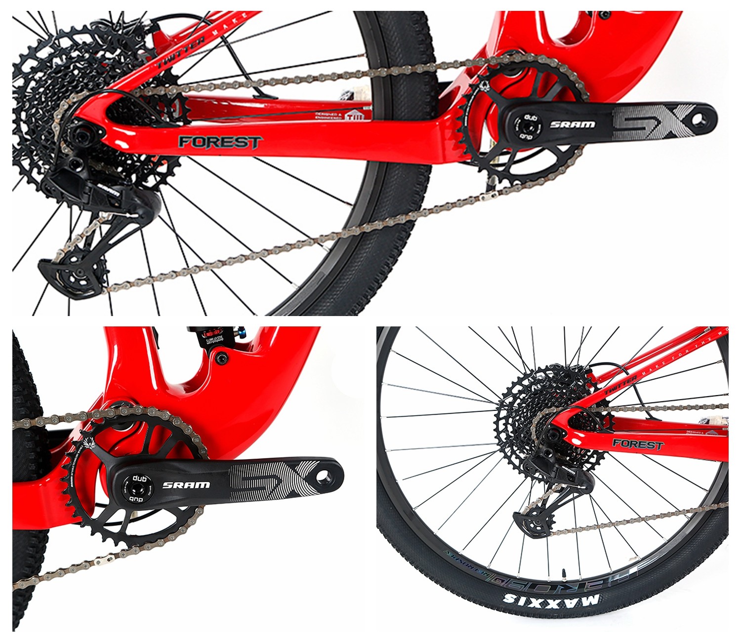Lightweight Daul Suspension Carbon Fiber Mountain Bike With SRAM SX 12S