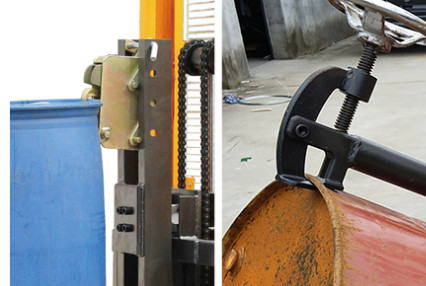 Self Locking 800mm Electric Hydraulic Drum Barrel Lifter Forklift Type 180 Degree Rolling