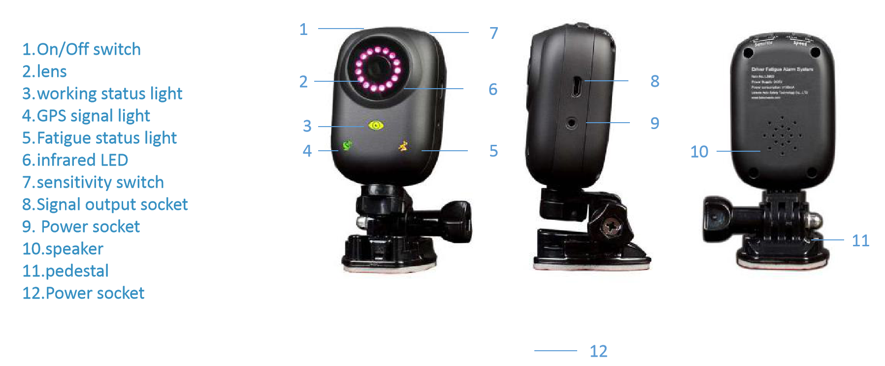 DSM Driver Fatigue Driving Monitoring System Anti Sleep Fleet Management Safety
