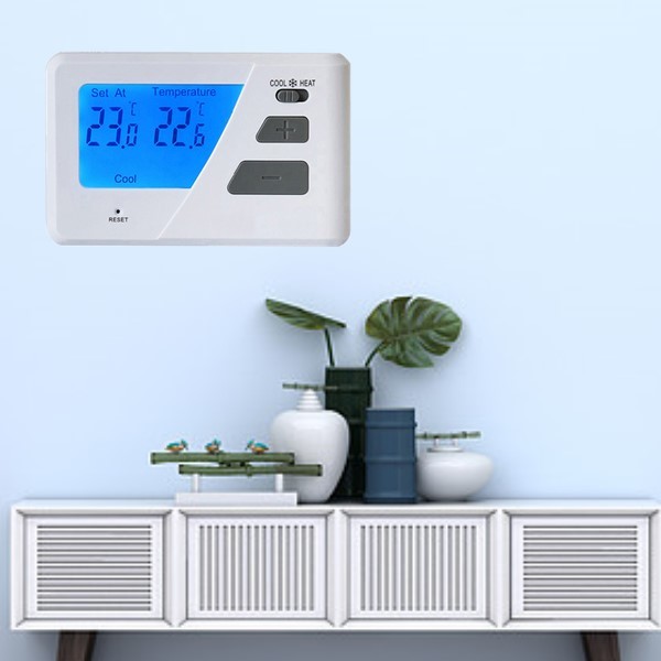 Clear LCD Display Wired Room Thermostat Digital Heating System For Commercial Buliding