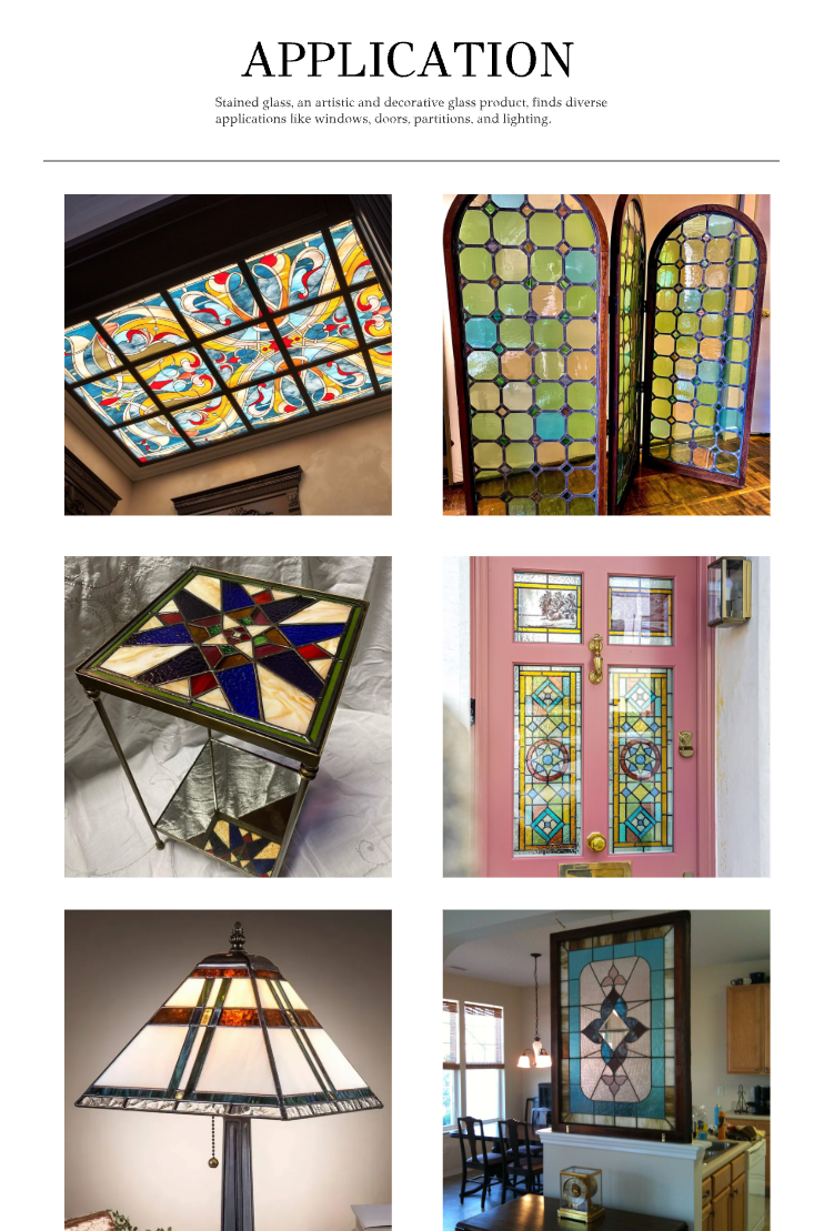 Window Door Skylight Decorative Colored Glass Art Religious Pattern