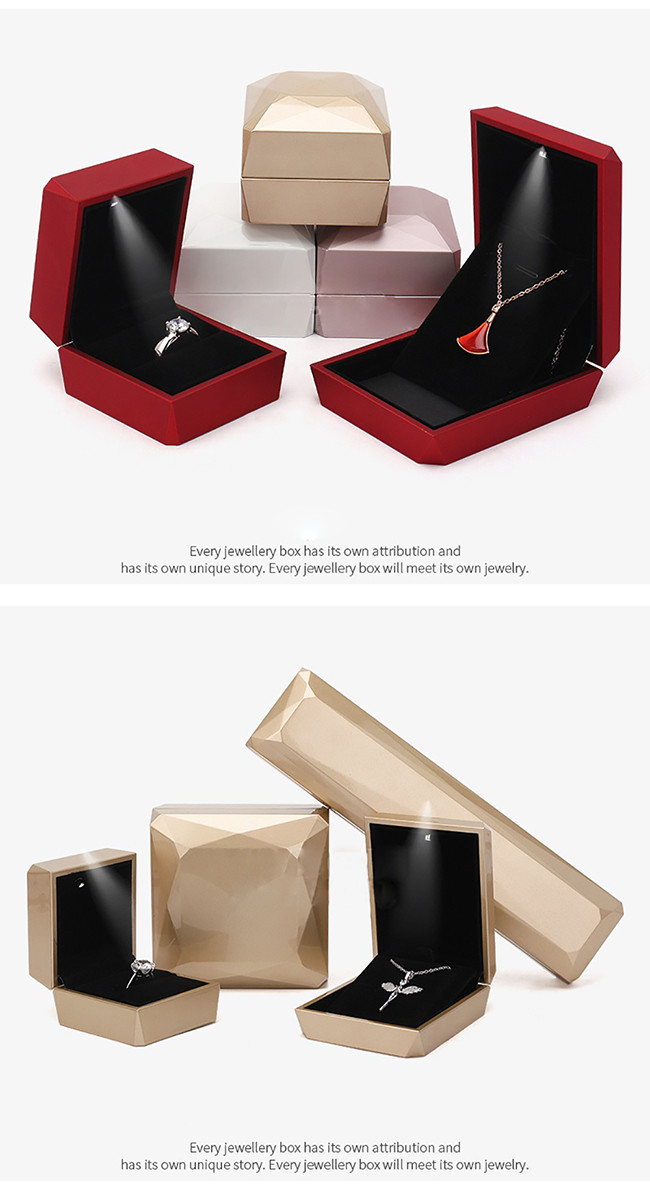 Customized Spray Paint Box Gift Packaging LED Light Jewelry Box