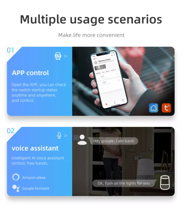UK UN Standard 2 gang WiFi Curved surface switch With Anual Touch Control/APP control/AI voice control