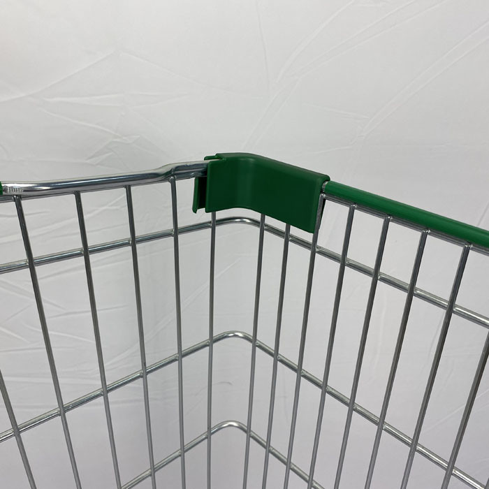 Customized 275L Warehouse Supermarket Shopping Trolley With Green Plastic Parts And Elevator Wheels