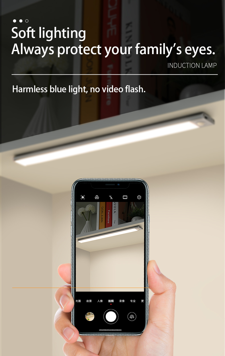 Adjustable Color Temperature LED Motion Sensor Light for Ultra-thin Kitchen Cabinet