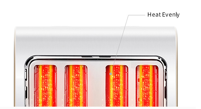 4 Slices Bread Toaster Bakery Processing Equipment Removable Crumb Tray For Easy Cleaning
