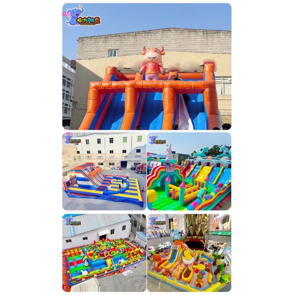 Outdoor Indoor PVC Animal Jumping Inflatable Bouncy Castle With Slide