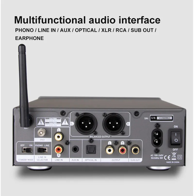100W RMS HiFi Audio Power Amplifier Class D Audio Amp Desktop Compact 2 Channel Stereo Amplifier