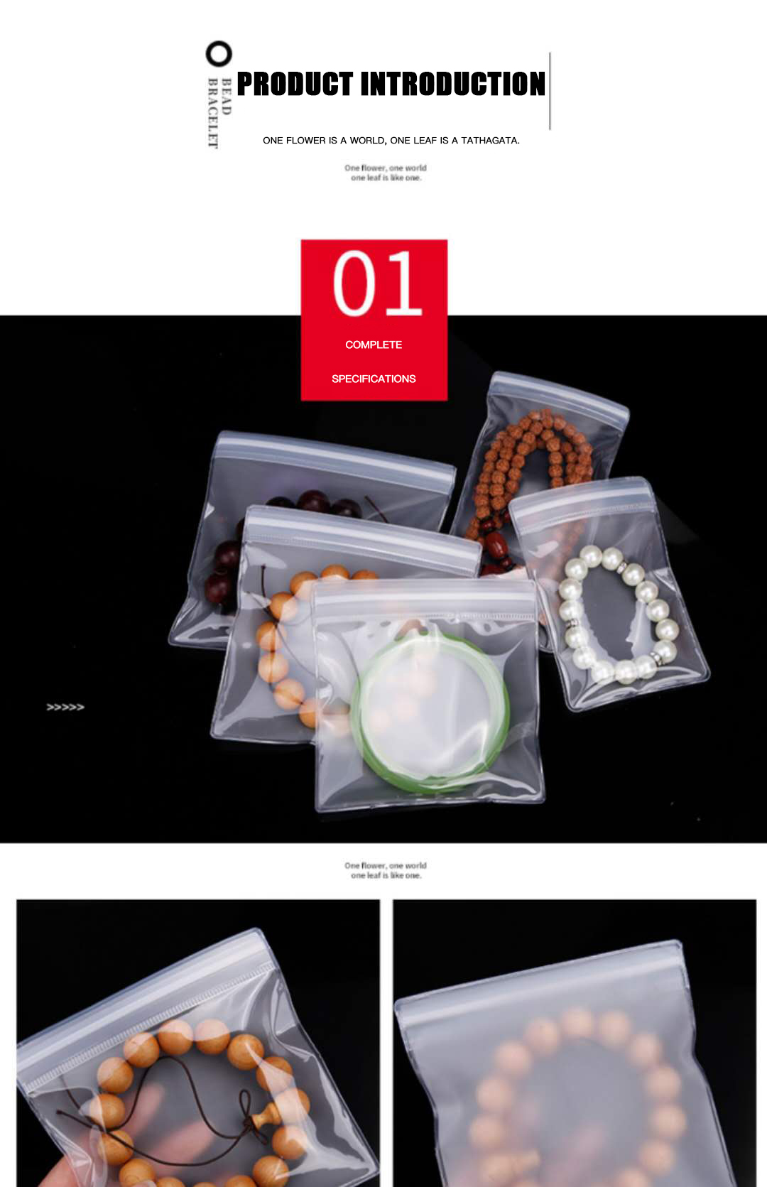 Customized Logo Biodegradable Plastic Zipper Bag for Jewelry Packaging and Shipping