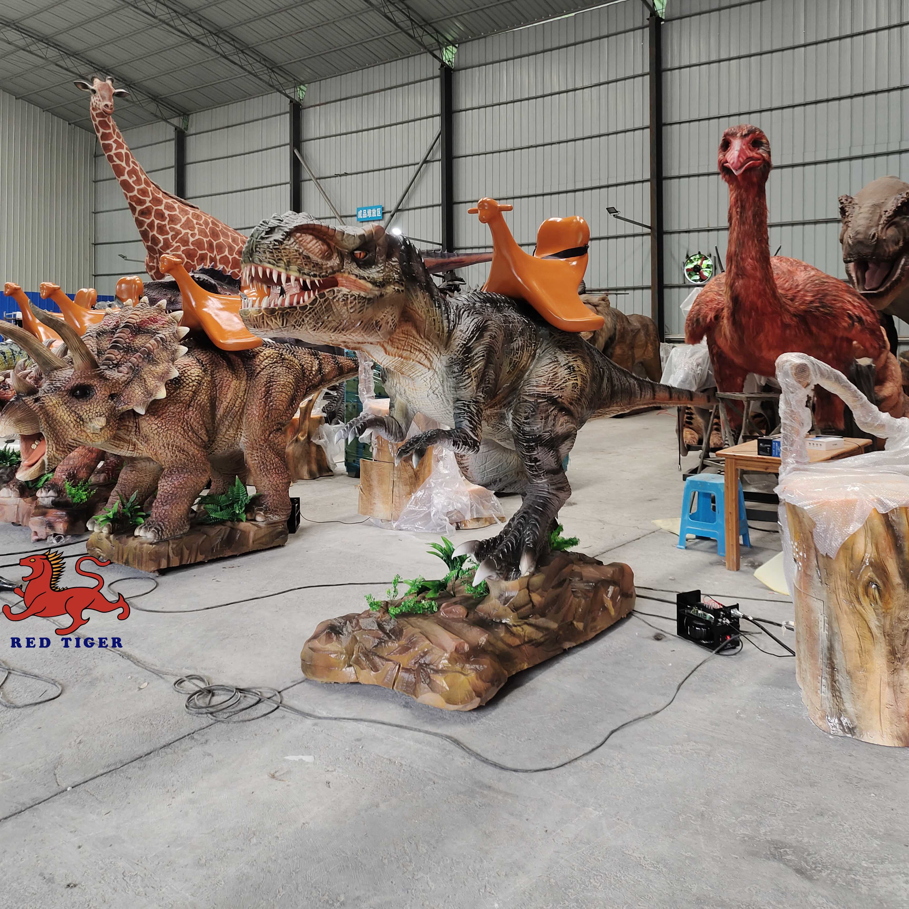 Theme Park Realistic Animatronic Dinosaur T Rex With Movement And Sound Customization