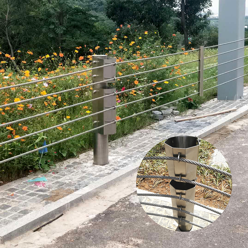 Stainless Steel Galvanized Highway Guardrail Cable Barrier For Road Traffic Safety