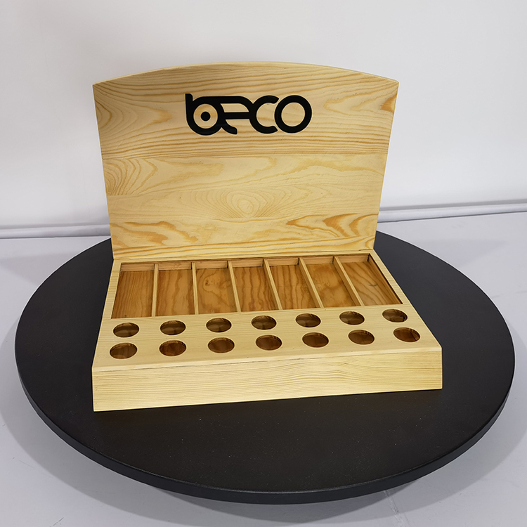 Customized Wooden Display Stand Lipstick Counter Display Rack for Specialty Store
