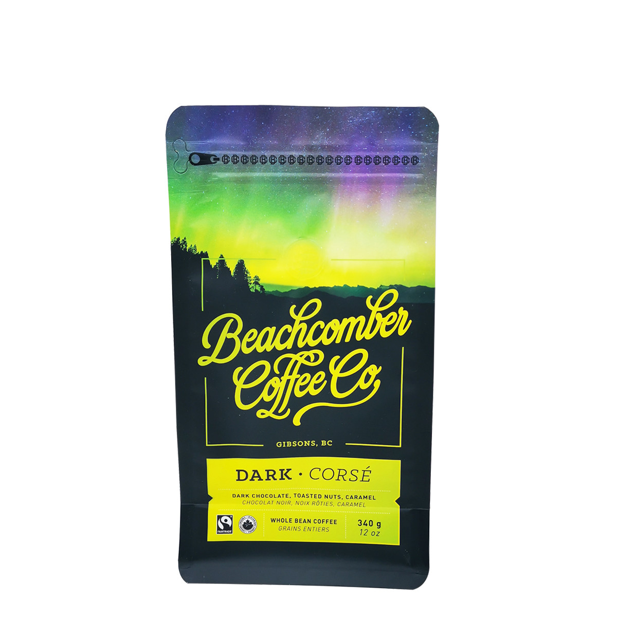 340 grams 12oz Matte Flat Bottom Side Gusset Coffee Bags with Valve and Front Zipper