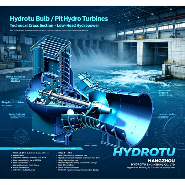 20 MW Power Output Bulb Hydro Turbine with 2m-20m Water Head and Stainless Steel Runner Blades for Efficient Hydropower