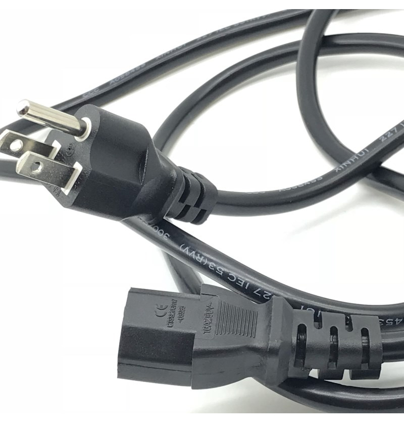 1500WATTS Computer Desktop Accessories PVC 18AWG US Plug Power Cord