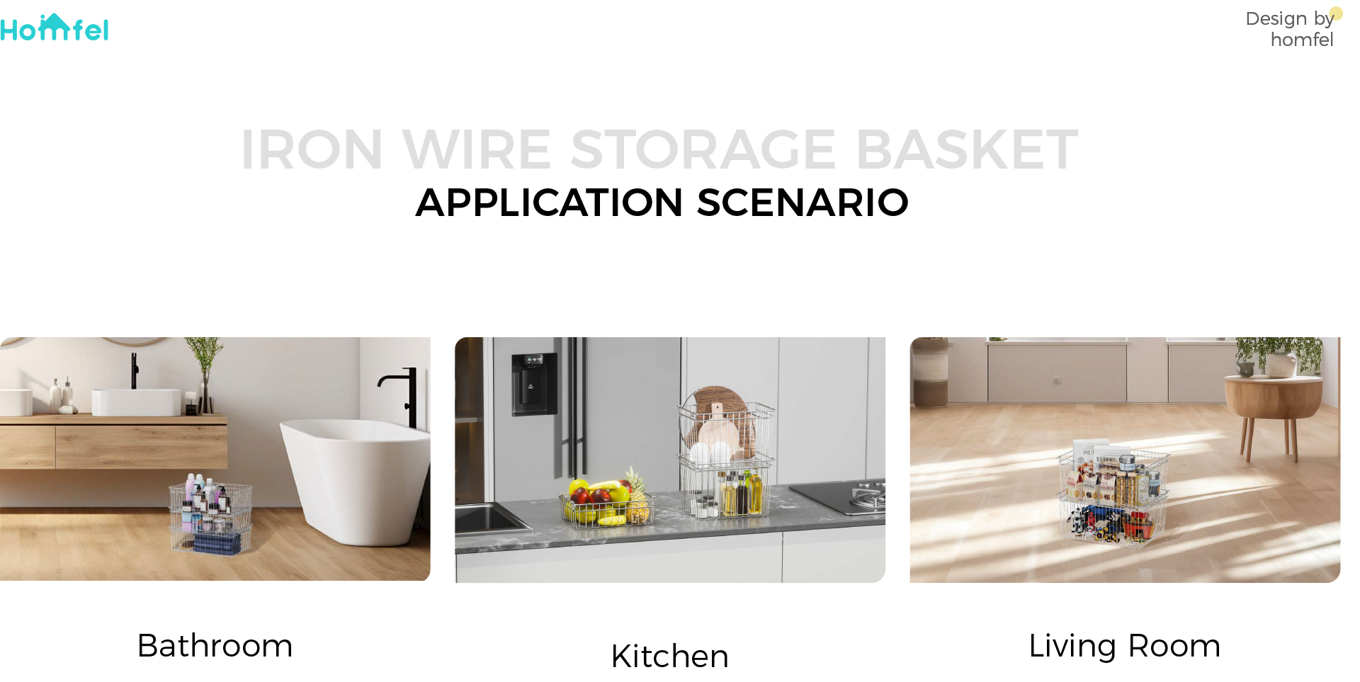 Iron Bedroom Organizer Wire Basket Storage Rack For Kitchen Bathroom