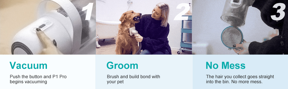 Pet Vacuum Cleaner With 5 In 1 Pet Grooming Kit And Vacuum Suction