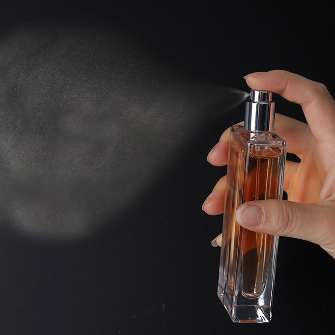 Empty Glass Perfume Bottles Aluminium Spray Pump 0.5ml