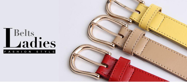 Ladies Flower Leaves Embossed Leather Belt 2.2cm Width
