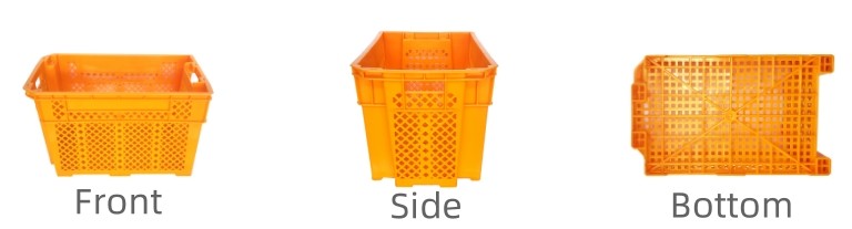 Nestable Plastic Crate For Fruits Vegetables And Aquatic Products