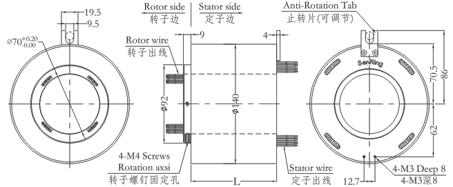 Through Bore Slip Ring slip ring_through hole slip ring manufacturers