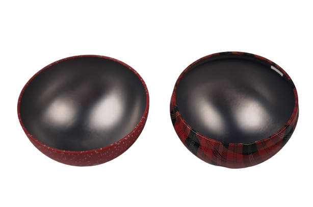 Christmas Themed Ball Shaped Bulk Christmas Tins 70mm Dia For Holiday Gift Promotion