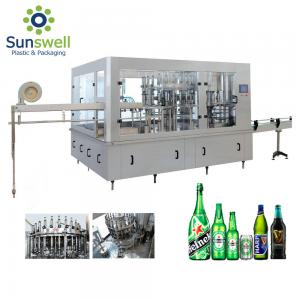 China CSD Beer Glass Bottle Machine Washing Filling Sealing 3 In 1 Monoblock Production Line on sale