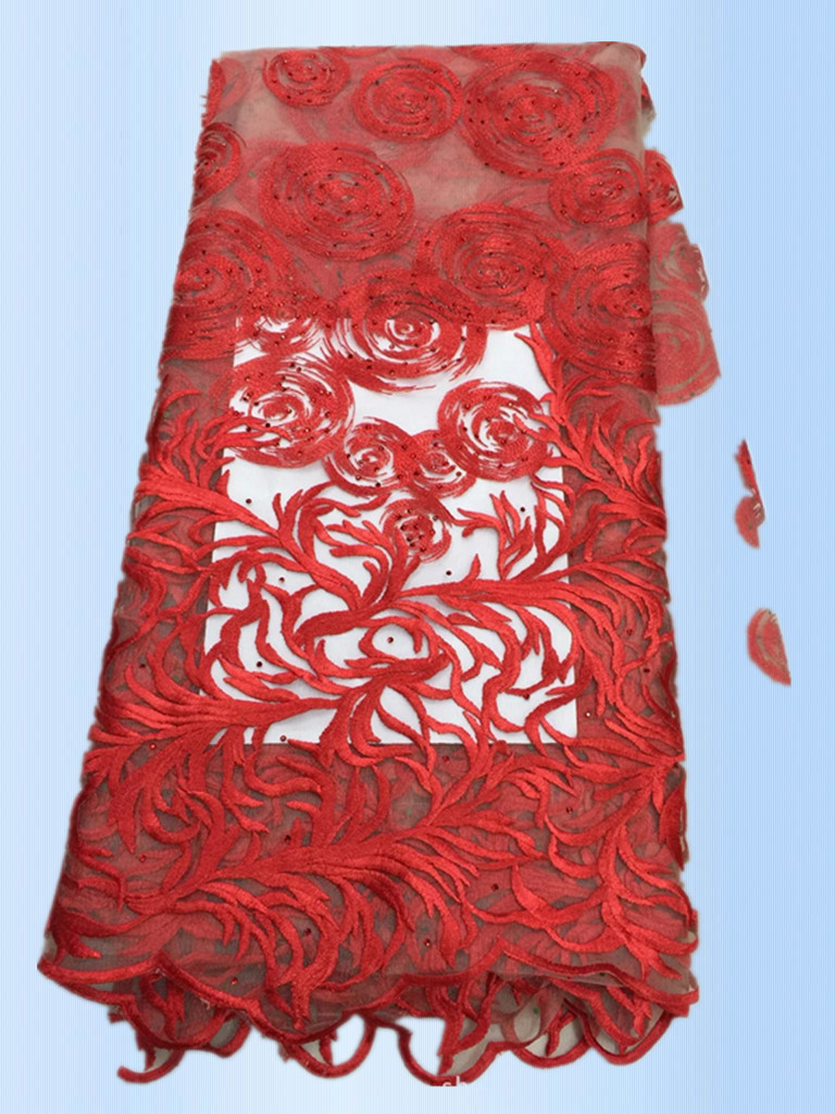 African Lace Fabric 2017 High Quality Lace Peach Tulle Styles Embroidery Laces for Wholesale with different color