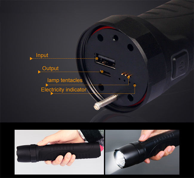Multi - Function 5W Magnetic Tactical Flashlight IP68 10400mAh Usb Led Flashlight