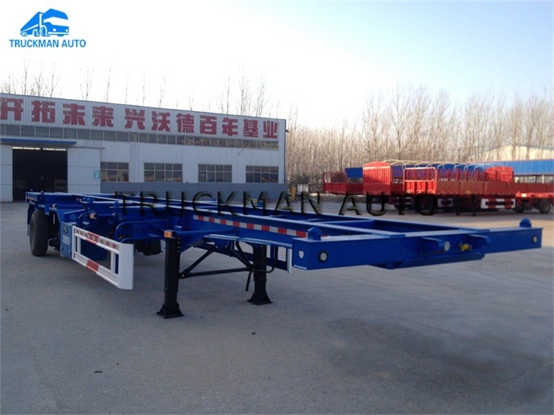 Flatbed Cargo Container Semi Trailer 3 * 13 Ton Capacity With Tubeless Tire