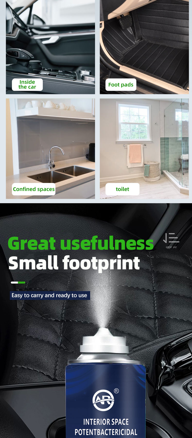 In-Car Foam Carpet Cleaning Made Easy with 220ml Waterless Car Wash Foam Cleaner Spray