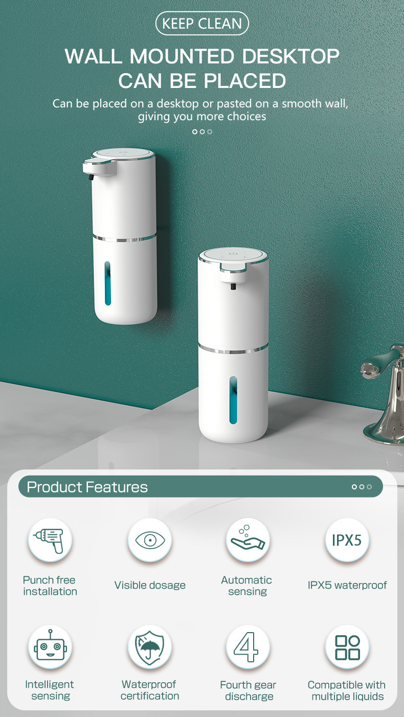 4 Speed Adjustment Infrared Sensor Soap Dispenser Wall Mounted