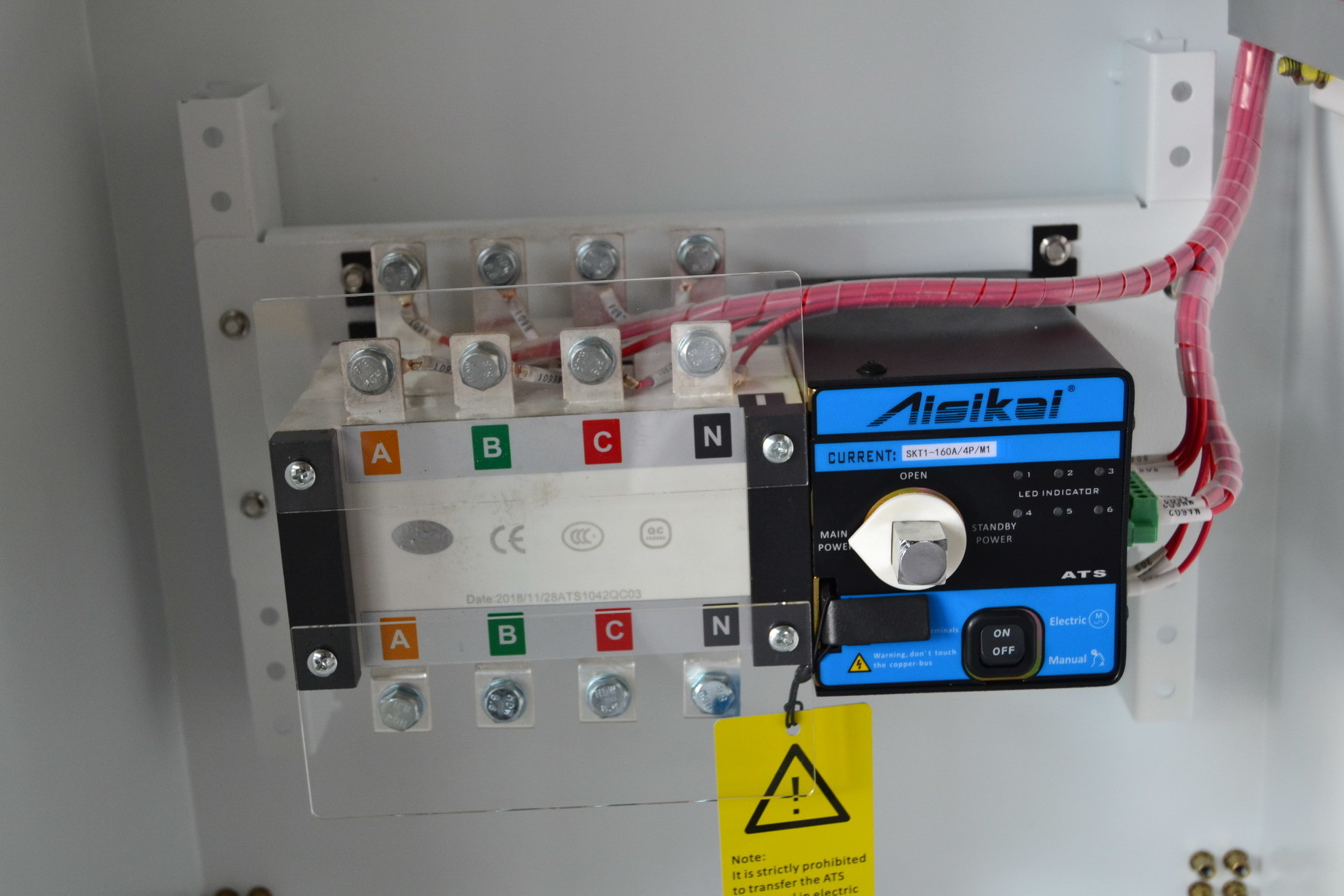 100A 4P Automatic Changeover Switch 415V Copper Power Changeover Switch