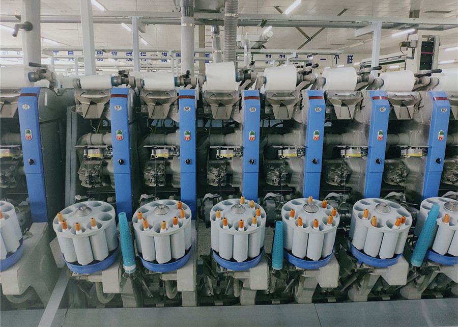 Eco-Friendly Full Automatic Spun Polyester Yarn Ne 20/4 High Tenacity