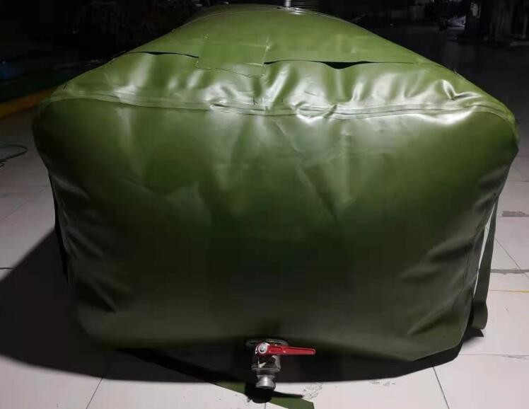 3500L Collapsible Bladder Tank For Fuel , Amry Green High Strength TPU Liquid Containment Fuel Bladder