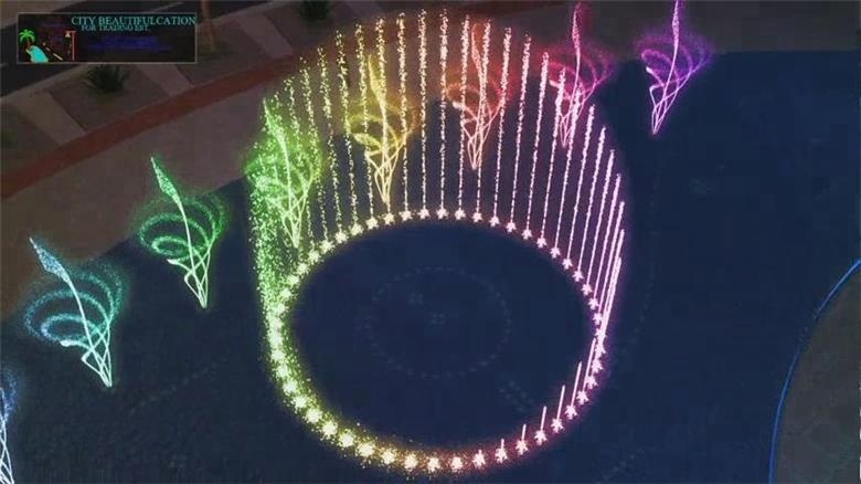 Full color LED lighted music fountain with sound system