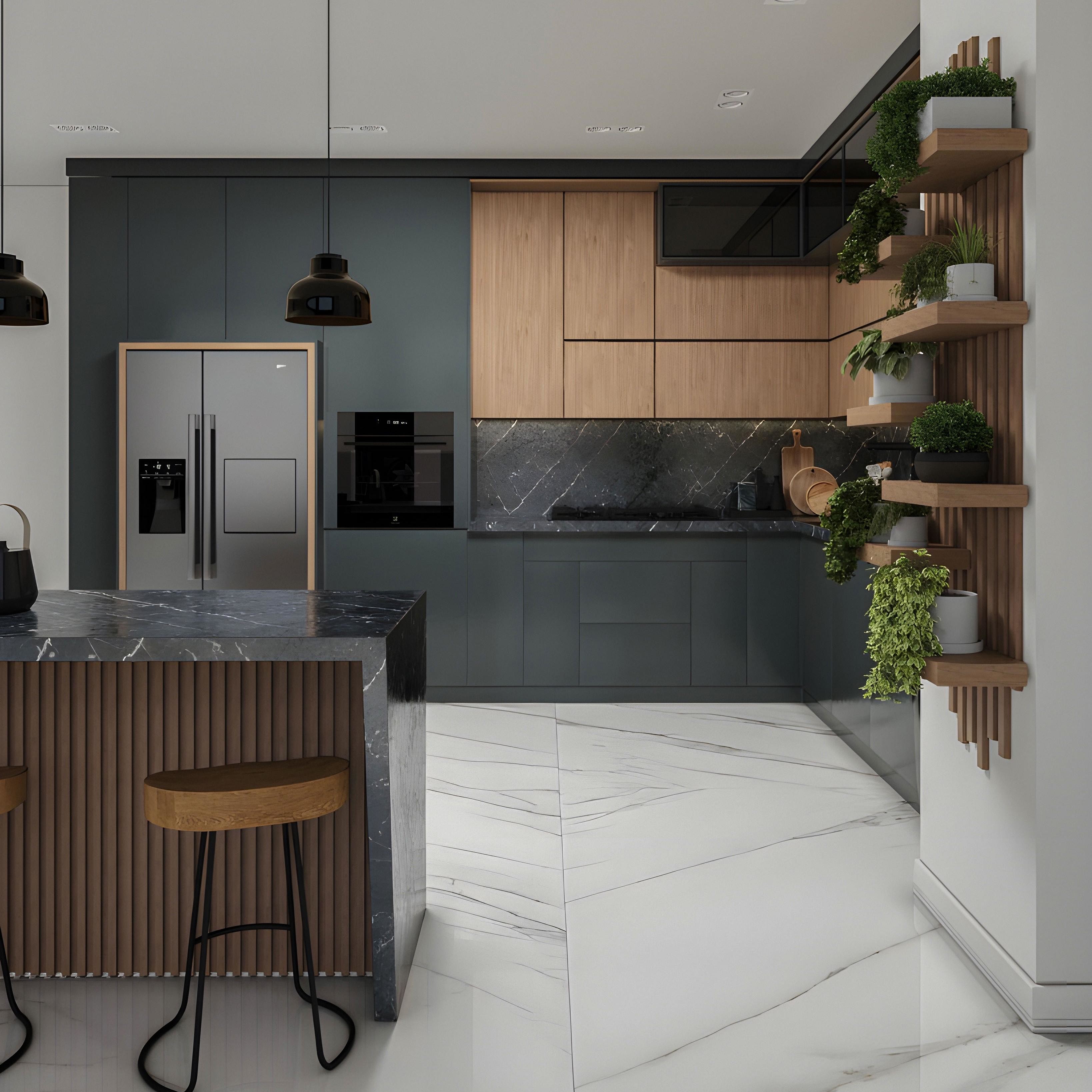 Customizable Furniture Modern Hotel Home Apartment PVC Laminate Kitchen Cabinet Wood Veneer