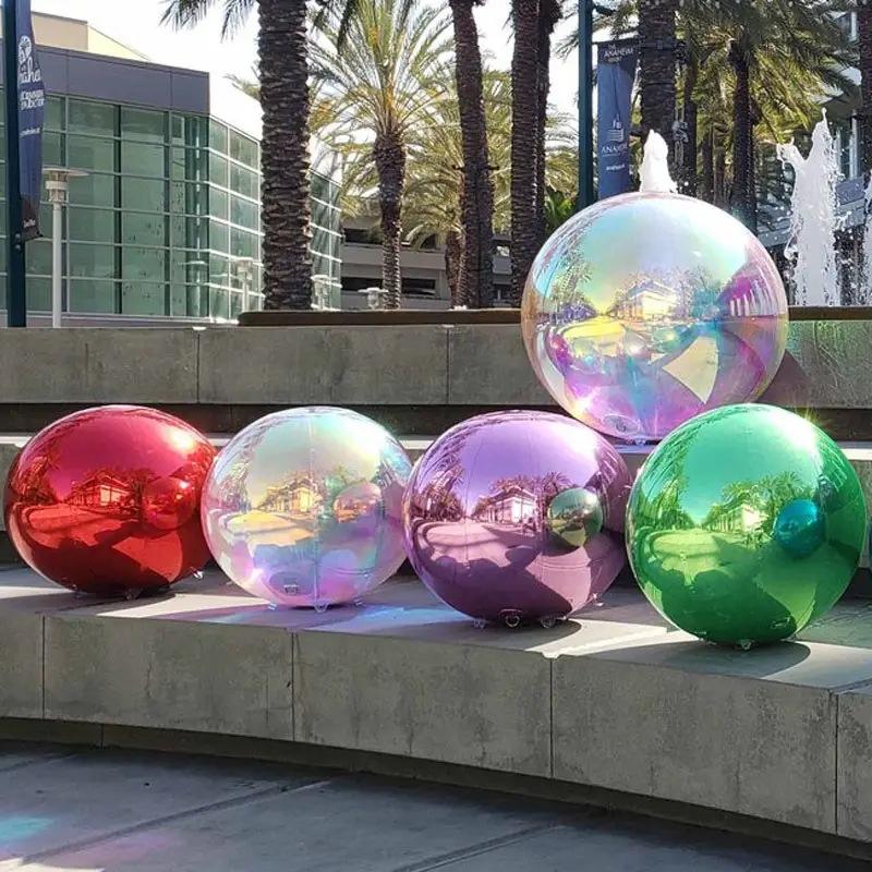 Party Inflatable Advertising Balloons Round Inflatable Mirror Balloon Silver