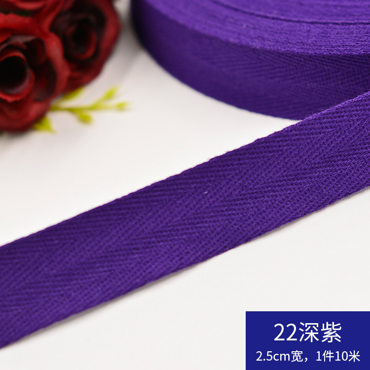 Herribone Design Cotton Ribbon Purple Orange Cotton Twill Tape
