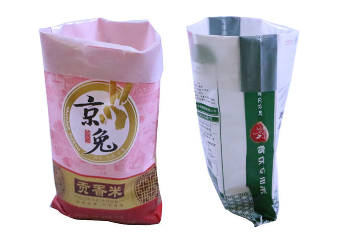 Bopp Laminated 10Kg Rice Sack Bag , 140Gsm Pp Woven Bag Double Stitched