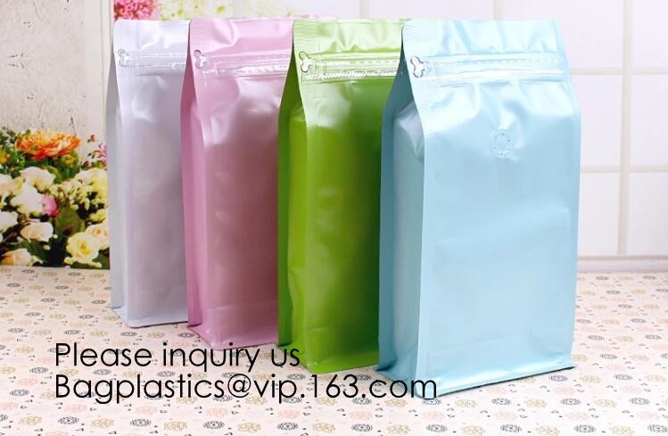 Coffee bean bag air valve kraft paper octagonal sealing aluminum foil self-supporting k bag custom coffee packagin