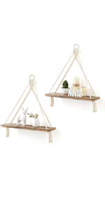 macrame hanging shelves