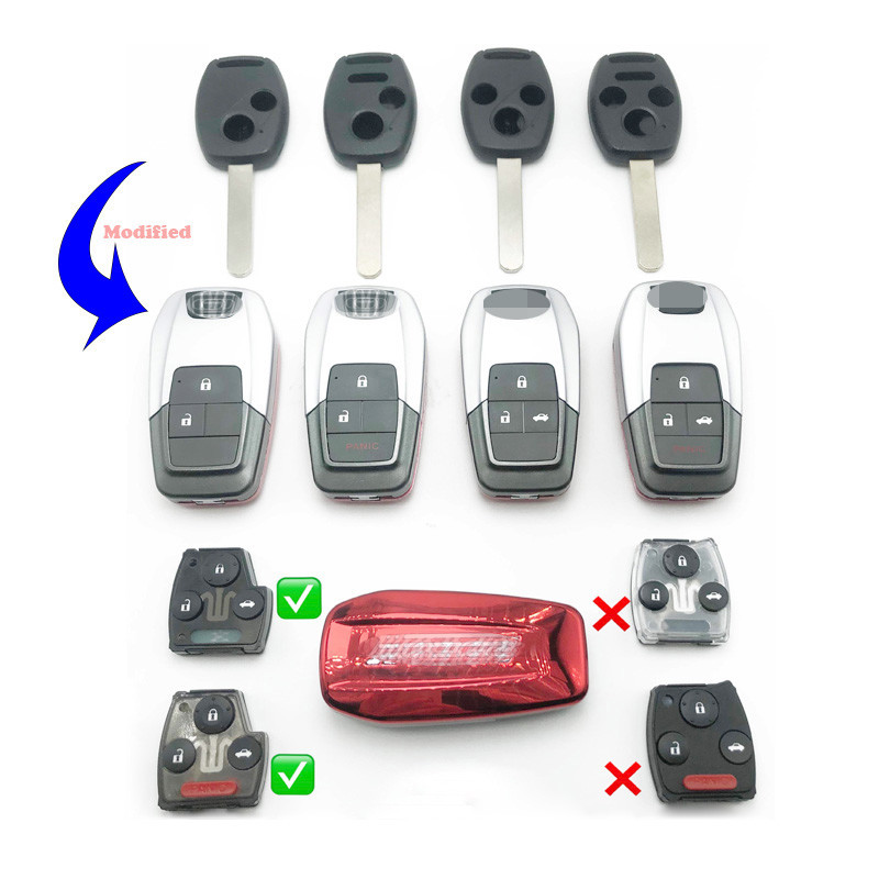 Straight Plate Key Shell Modified Intelligent Paint Baking Folding Honda Car Key Shell Replacement