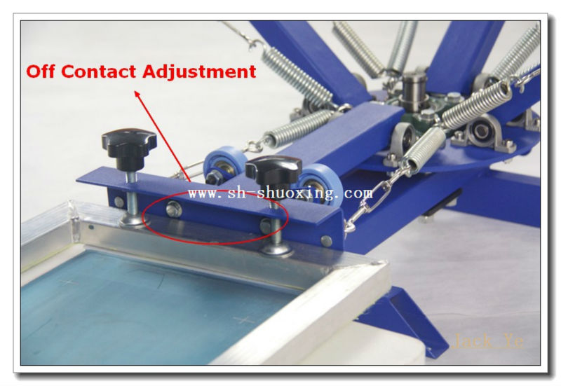 Screen printing 4 color 1 station, 4 color 1 station screen micro registration