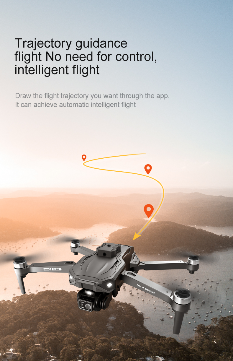 15 Minutes Maximum Flight Time Orange Quadcopter with Brushless Optical Technology and Adjustable Obstacle Avoidance