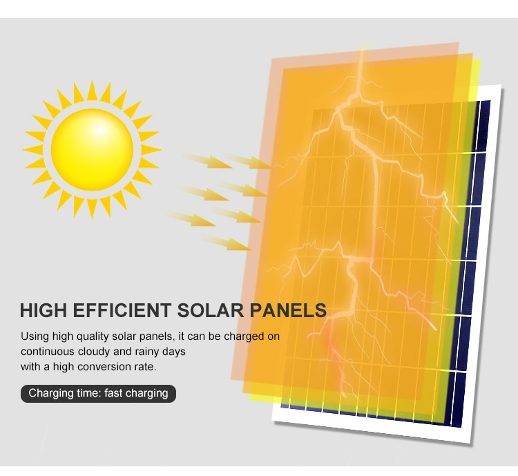 Integrated solar LED flood light