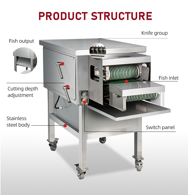 Stable Frozen Fish Cutting Machine Wear Resistant Stainless Steel